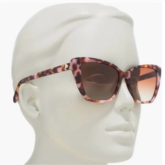 NWT Kate Spade Womens Lucca UV Protection Cat Eye Sunglasses Pink 55mm - Picture 1 of 16